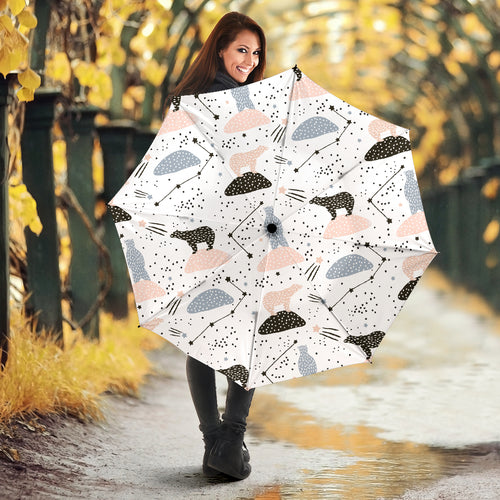 Polar Bears Star Poka Dot Pattern Umbrella