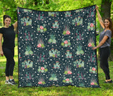 Cactus Glass Terrarium Pattern Premium Quilt