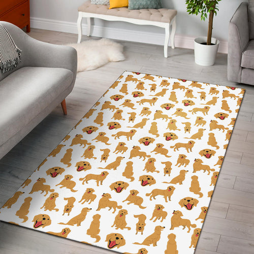 Golden Retriever Pattern Print Design 05 Area Rug