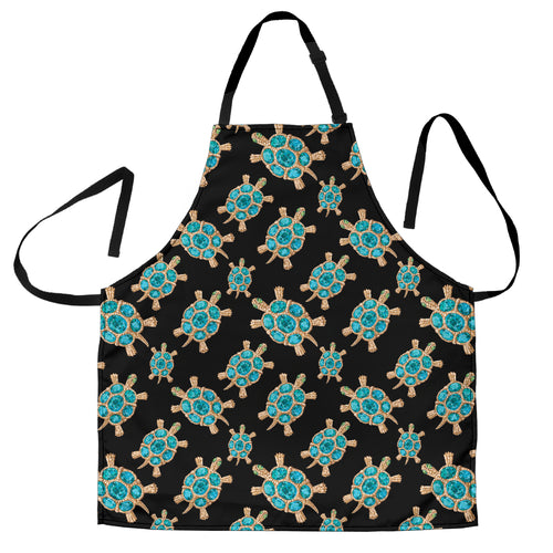 Sea Turtle Blue Stone Pattern Adjustable Apron