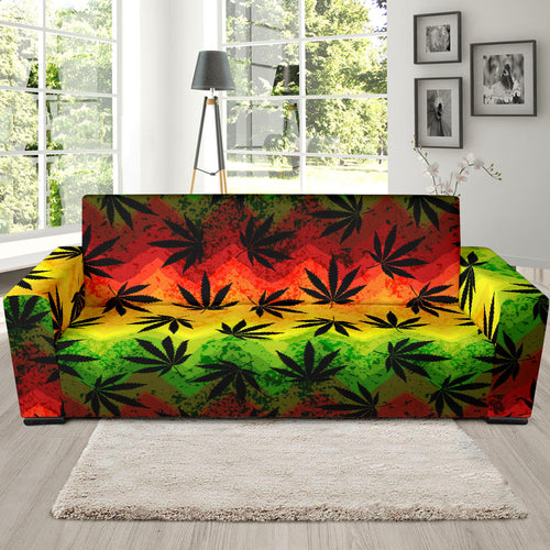 Canabis Marijuana Weed Pattern Print Design 03 Sofa Slipcover