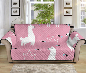 Llama Alpaca pink background Sofa Cover Protector