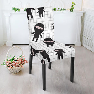 Ninja Pattern Plaid Background Dining Chair Slipcover