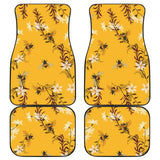 Bee Flower Pattern Front And Back Car Mats