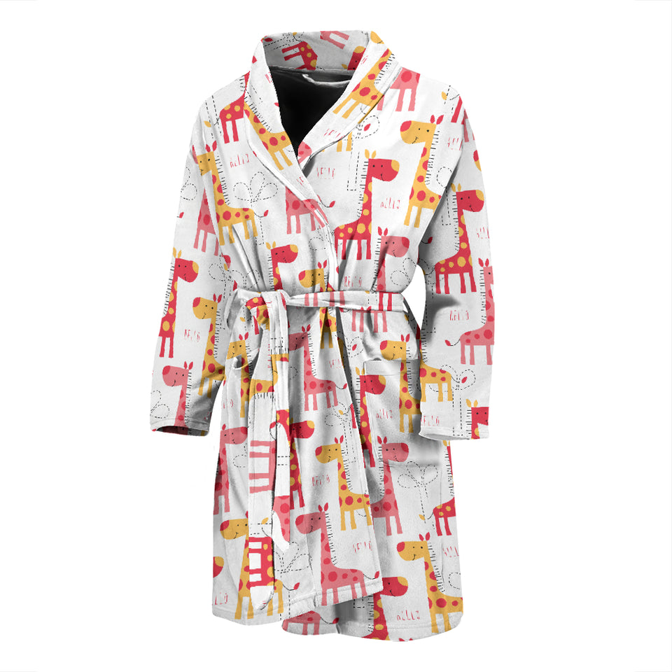 Giraffe Pattern Print Design 03 Men's Bathrobe