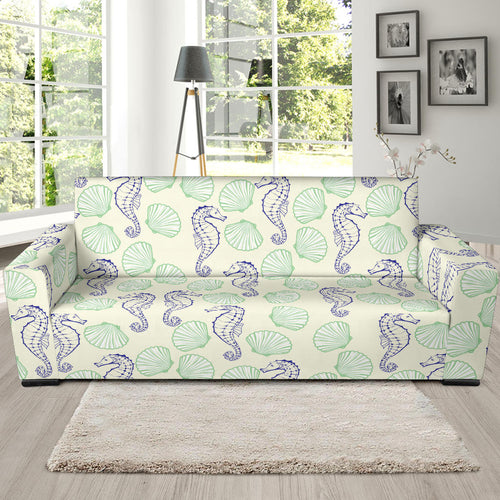 Seahorse Shell Pattern Sofa Slipcover