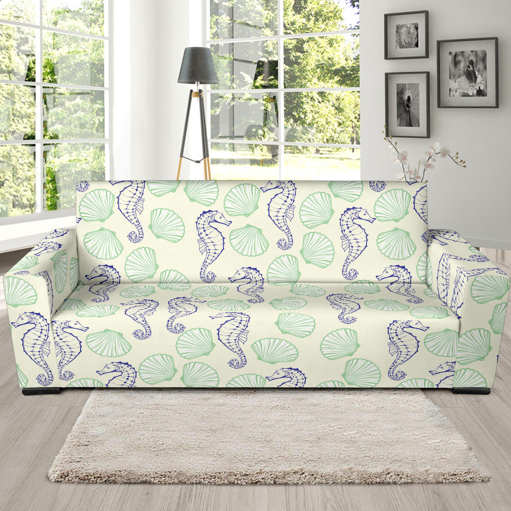 Seahorse Shell Pattern Sofa Slipcover