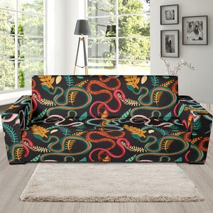 Colorful Snake Plant Pattern Sofa Slipcover