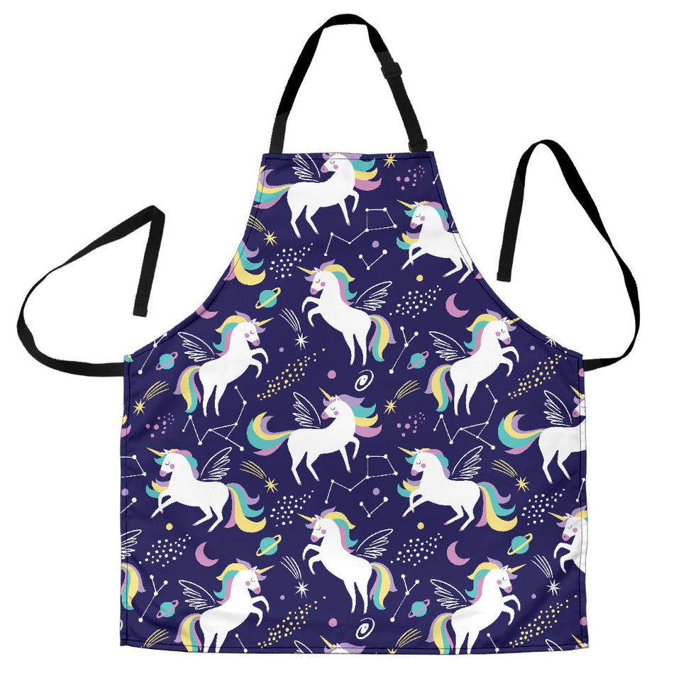 Hand Drawn Cute Unicorn Star Planet Adjustable Apron