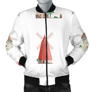 Windmill Design Pattern Men'S Bomber Jacket