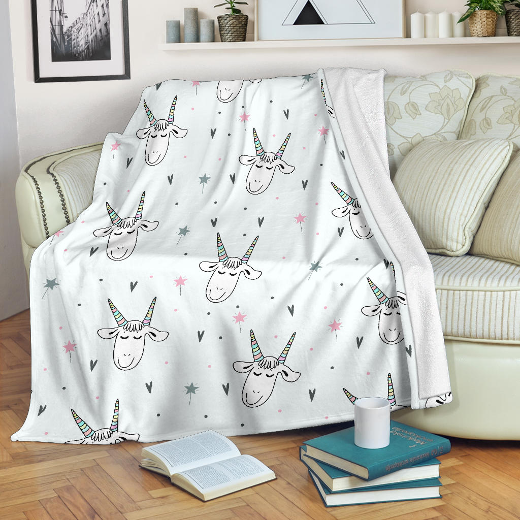 Cute Goat Design Pattern Premium Blanket