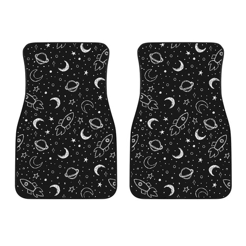 Hand Drawn Space Rocket Star Planet Front Car Mats