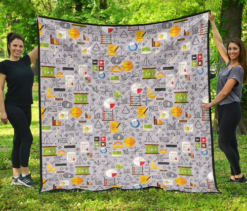 Math Pattern Print Design 04 Premium Quilt