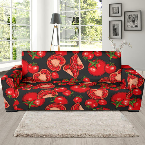 Tomato Black Background Sofa Slipcover