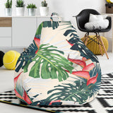 Heliconia Flowers, Palm And Monstera Leaves Bean Bag Cover