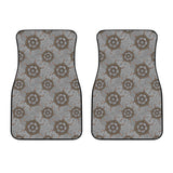 Nautical Wood Steering Wheel Pattern Front Car Mats