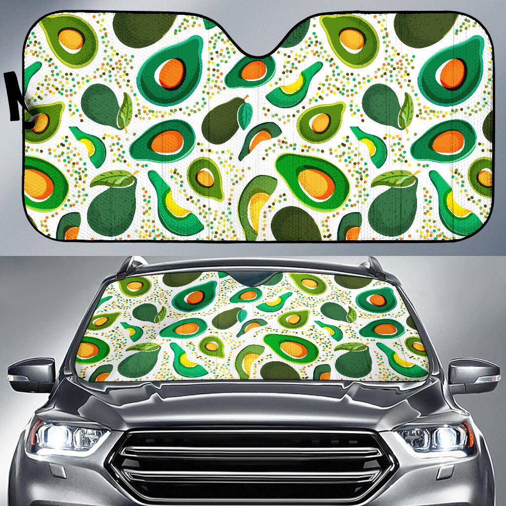 Avocado Design Pattern Car Sun Shade