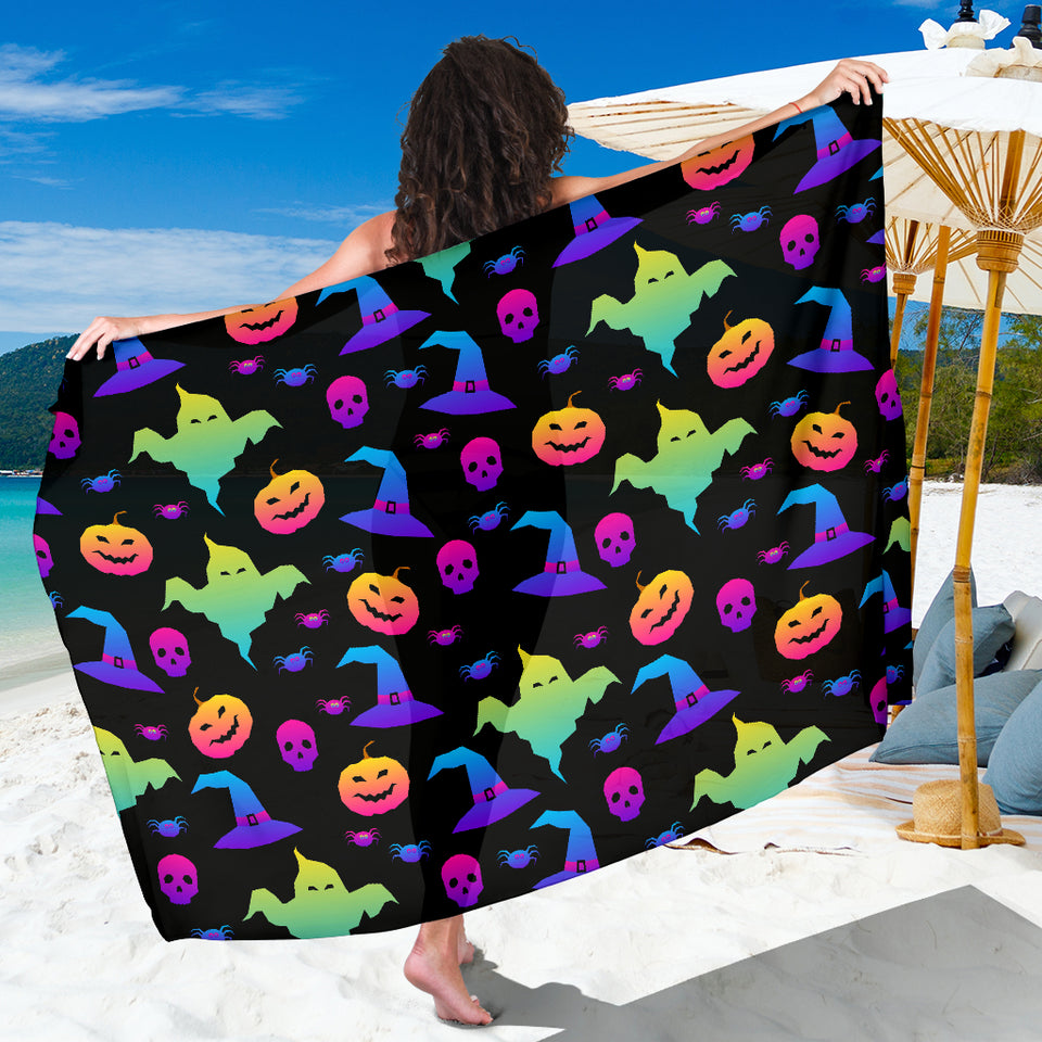 Colorful Halloween Background Sarong