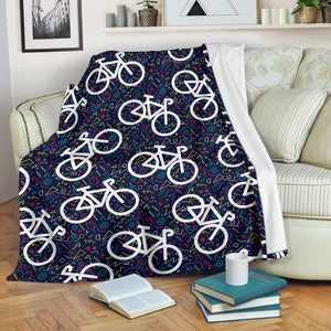 Bicycle Pattern Print Design 03 Premium Blanket