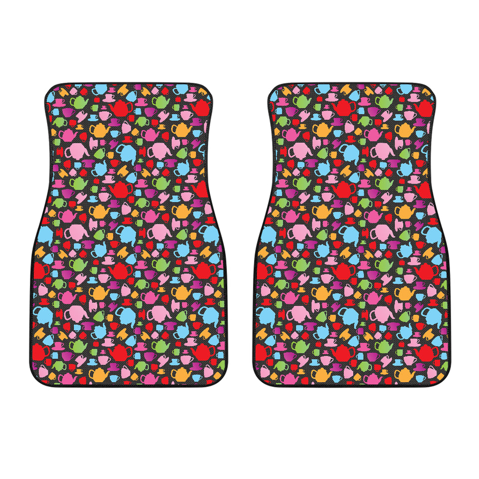 Tea pots Pattern Print Design 01 Front Car Mats