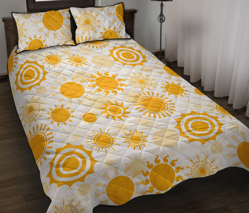 Sun design pattern Quilt Bed Set