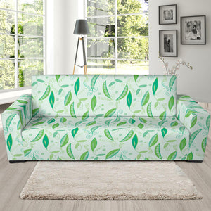 Green Peas Pattern Print Design 01 Sofa Slipcover