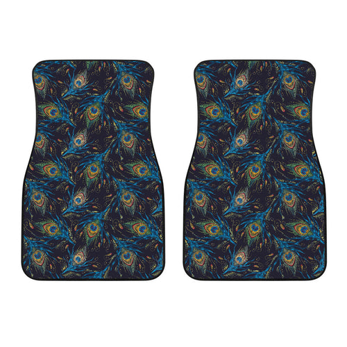 Beautiful Peacock Feather Pattern Front Car Mats
