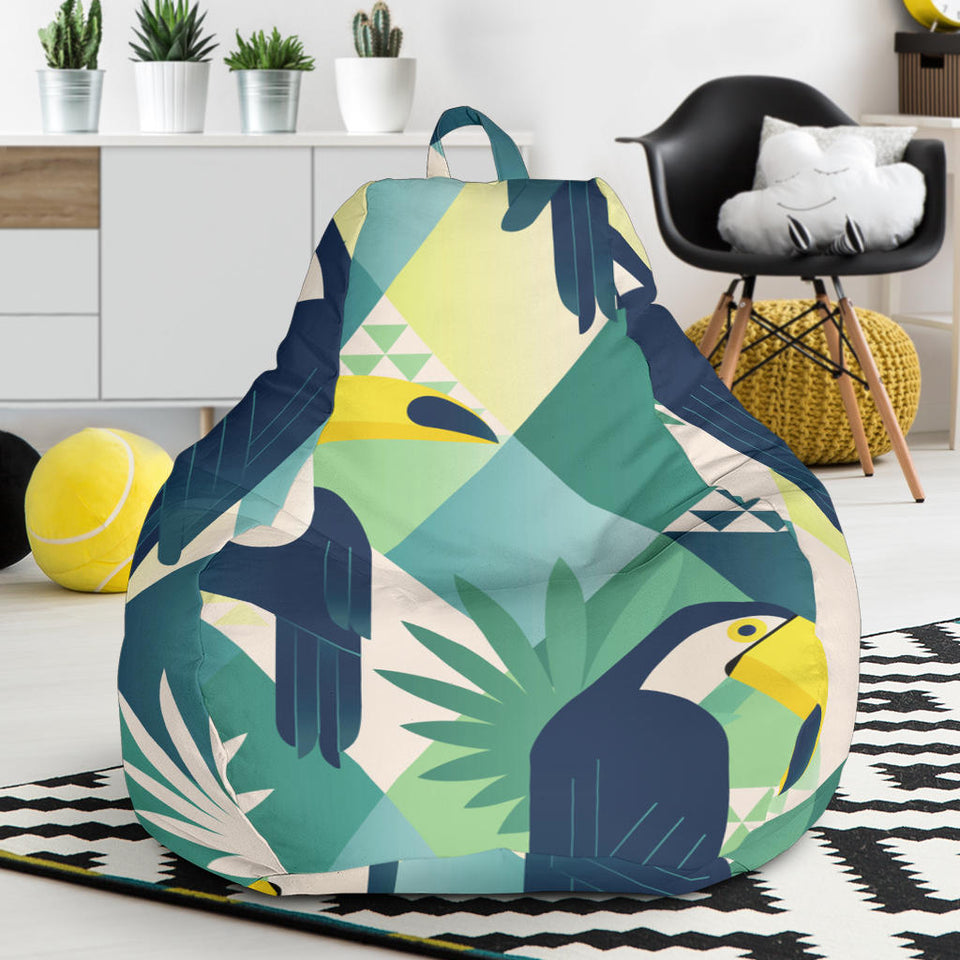 Toucan Tropical Leaves Design Pattern  Bean Bag Cover