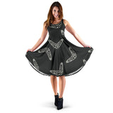 Hand Drawn Boomerang Australian Aboriginal Ornament Sleeveless Midi Dress