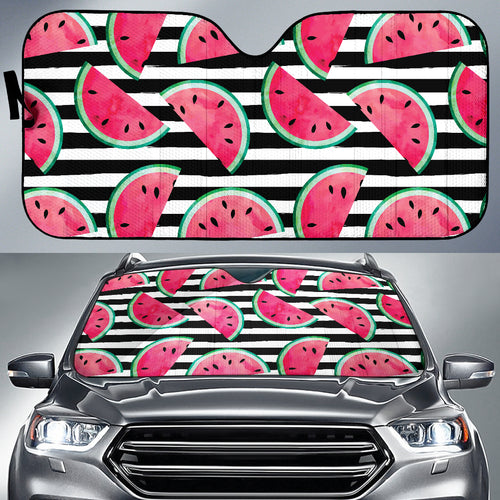 Watercolor Paint Textured Watermelon Pieces Car Sun Shade