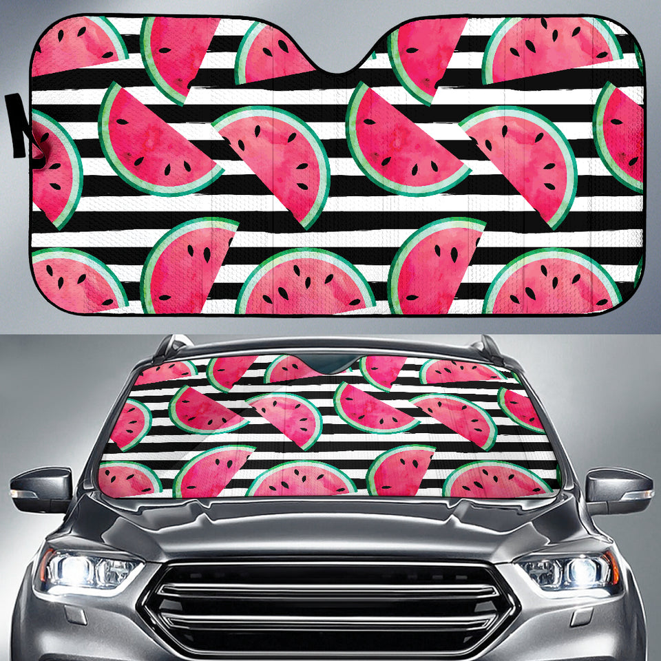 Watercolor Paint Textured Watermelon Pieces Car Sun Shade