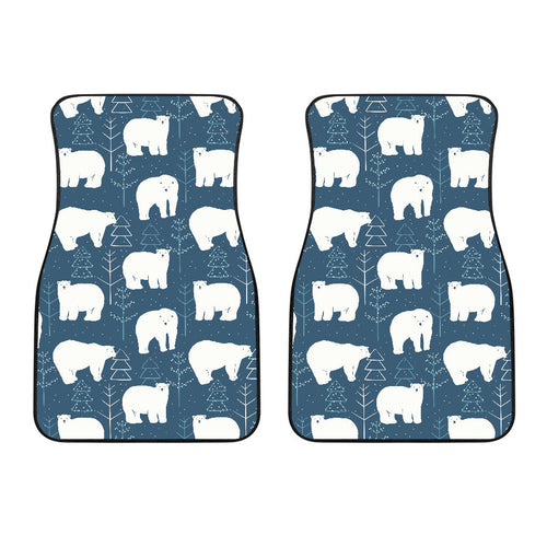 Polar Bear Mother Her Child Pattern Front Car Mats
