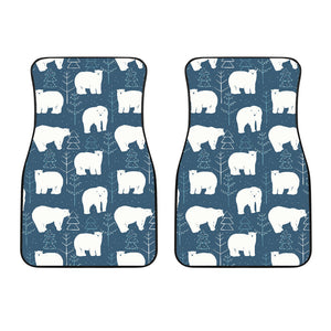 Polar Bear Mother Her Child Pattern Front Car Mats
