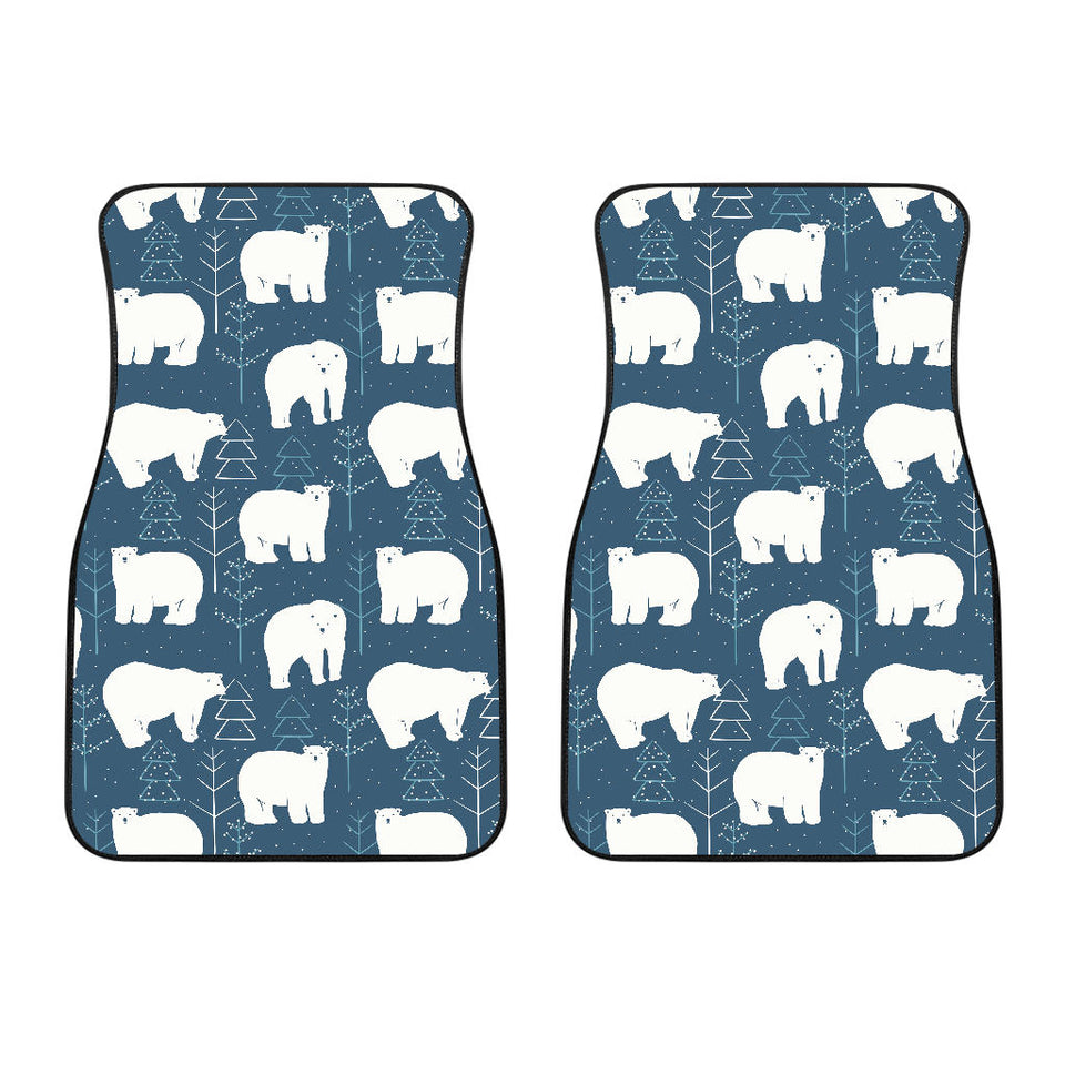 Polar Bear Mother Her Child Pattern Front Car Mats