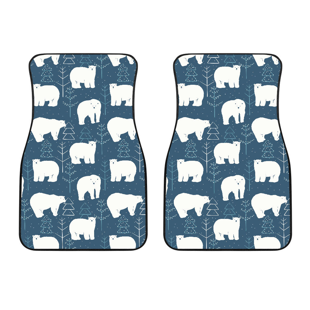 Polar Bear Mother Her Child Pattern Front Car Mats