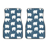 Polar Bear Mother Her Child Pattern Front Car Mats