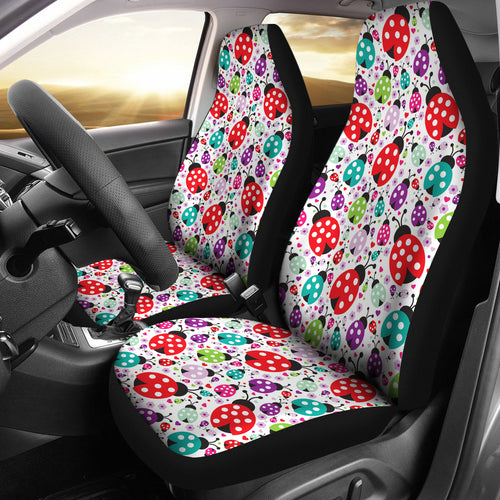 Ladybug Pattern Print Design 03 Universal Fit Car Seat Covers