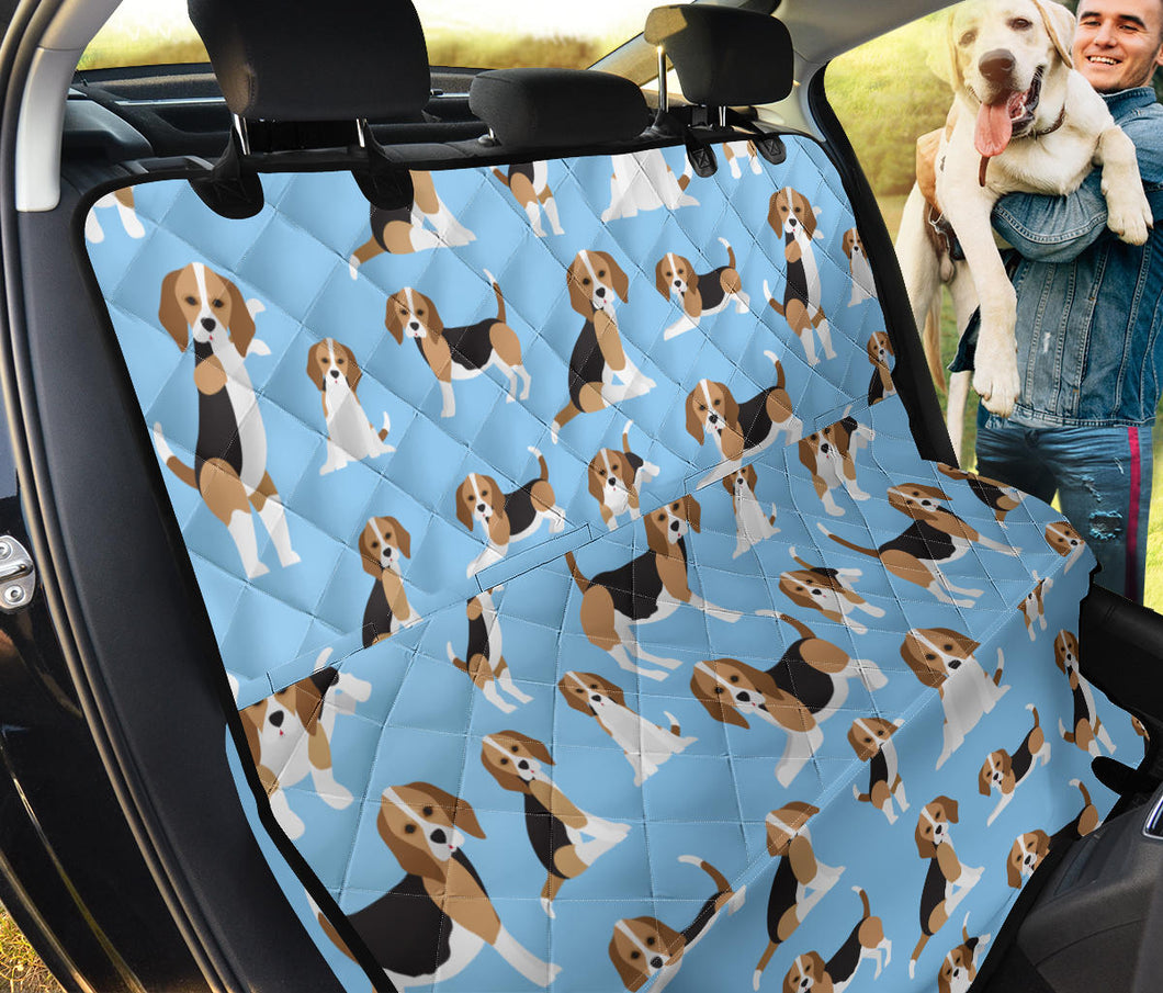 Beagle Dog Blue Background Pattern Dog Car Seat Covers