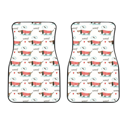 Cute Dachshund Bone Pattern Front Car Mats