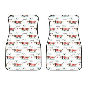Cute Dachshund Bone Pattern Front Car Mats