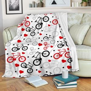Bicycle Pattern Print Design 04 Premium Blanket