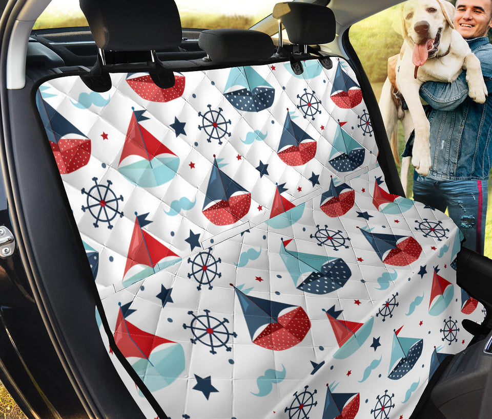 Cute Color Paper Sailboat Pattern Dog Car Seat Covers