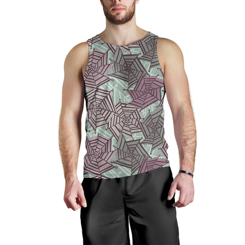 Spider web cobweb design color pattern Men Tank Top