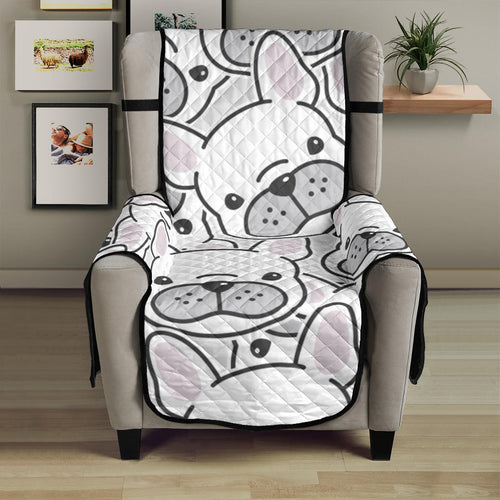 Cute french bulldog head pattern Chair Cover Protector
