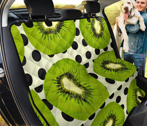 Kiwi Black Dot Background Dog Car Seat Covers