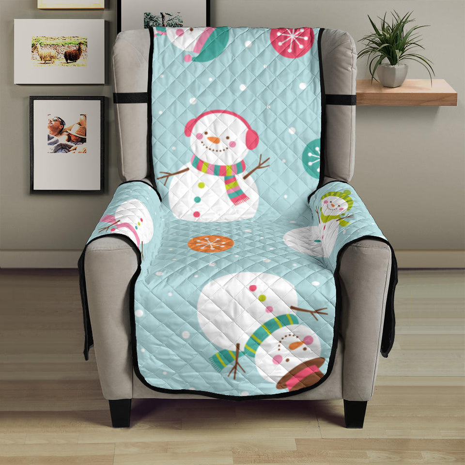 Cute snowman snowflake pattern Chair Cover Protector