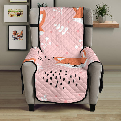 Cute fox pattern pink background Chair Cover Protector