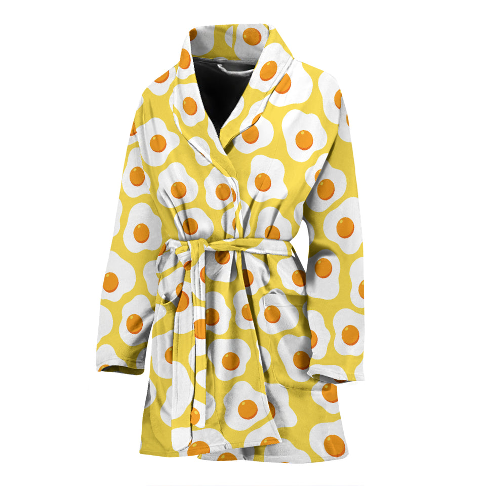 Fried Eggs Pattern Print Design 05 Women's Bathrobe