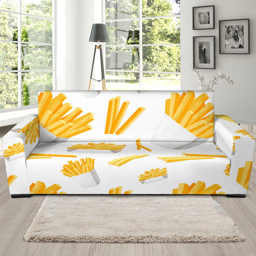 French Fries White Paper Box Pattern Sofa Slipcover