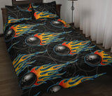 Bowling balls flame pattern Quilt Bed Set
